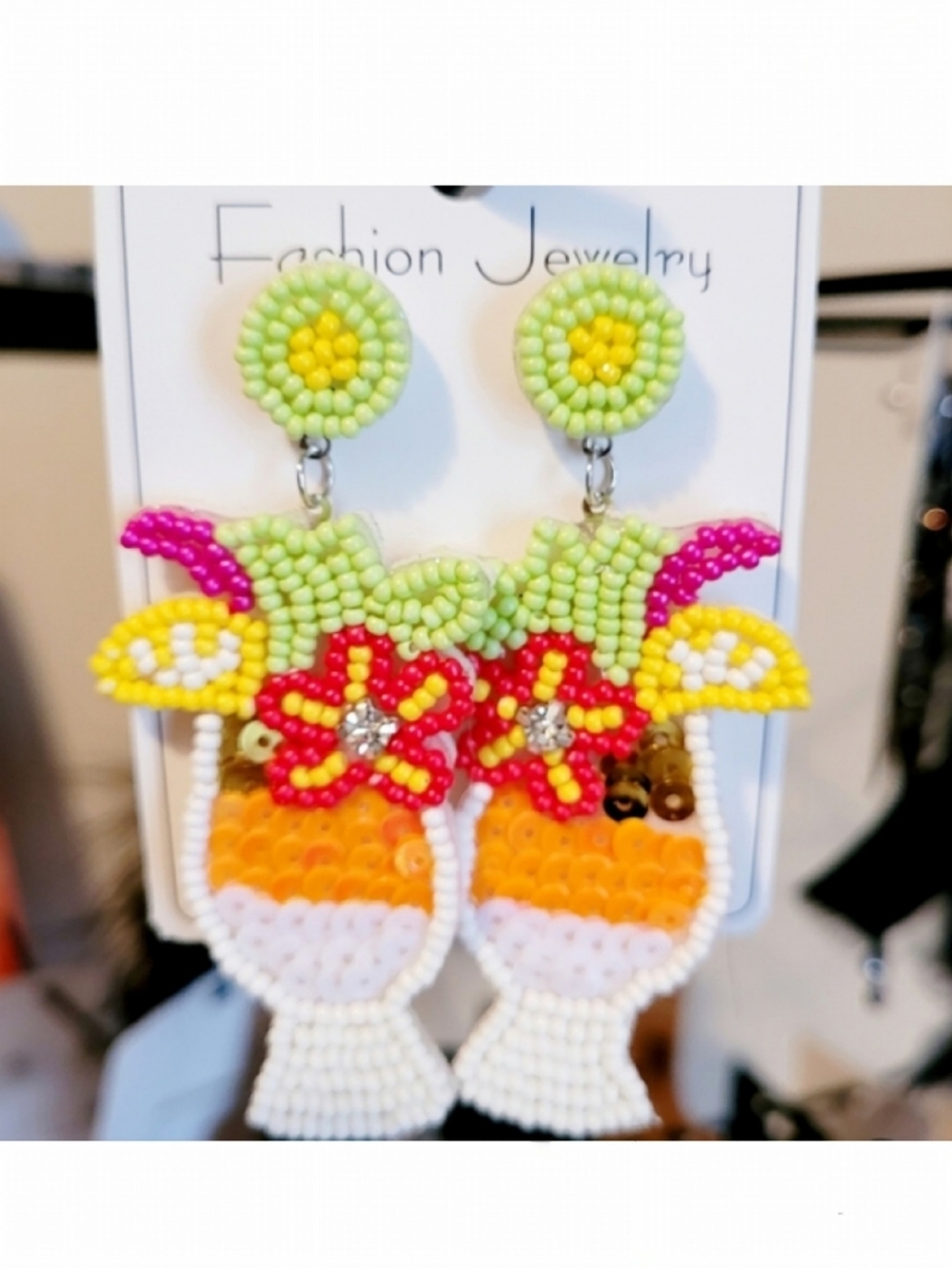 🌺Tropical Earings Cocktail Drink Earings Resort Wear Island Wear